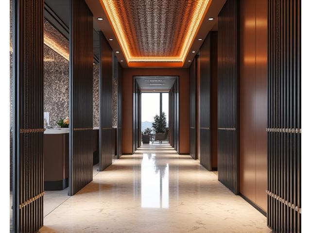 인테리어 금속: 파티션, 천장, 장식 요소