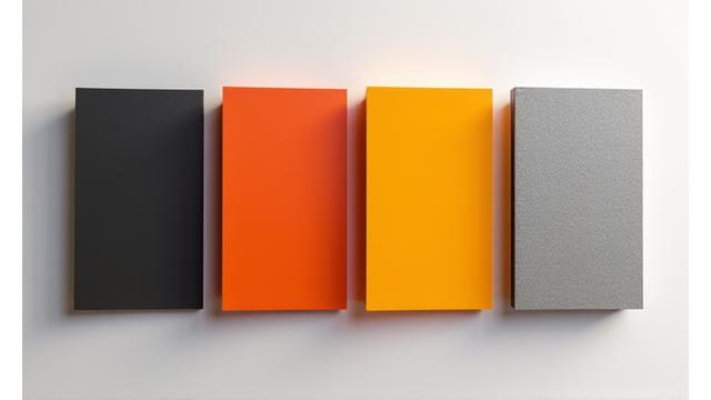 다채로운 색상의 파우더 코팅 금속 샘플